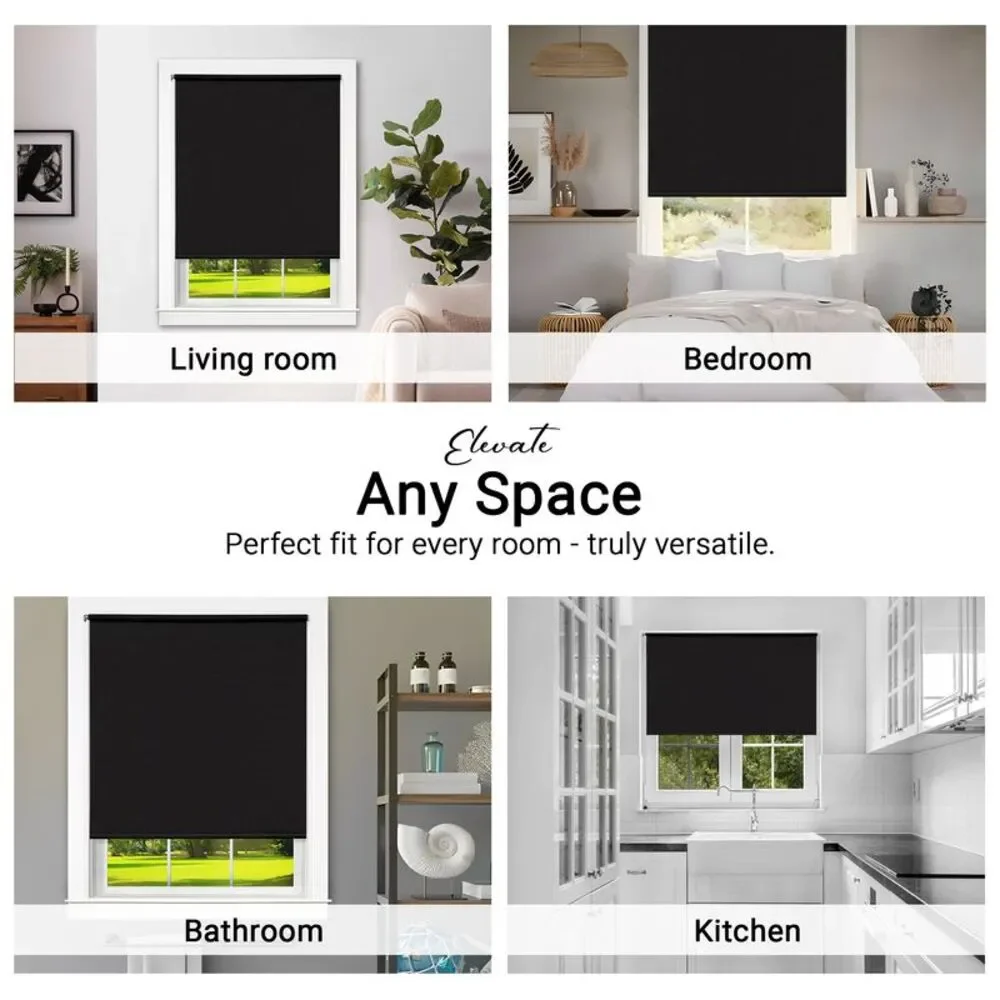 PowerSellerUSA 4-Gauge Thick Cordless Light Weight Vinyl Roller Shades, 72L x